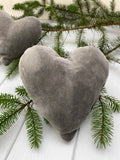 Deep Nordic Grey Velvet Heart