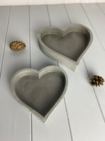 Grey Cement Heart Tray