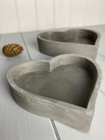 Grey Cement Heart Tray