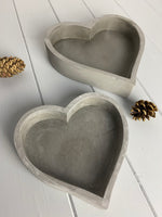 Grey Cement Heart Tray