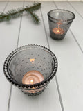 Pair of Grey Dimpled Tealight Holders
