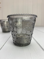 Pair of Grey Dimpled Tealight Holders