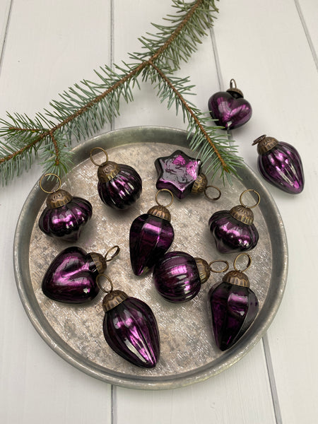 Twelve Plum Antique Style Decorations