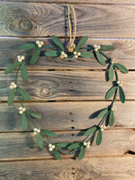 Mistletoe Metal Heart Wreath