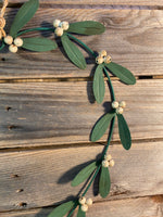 Mistletoe Metal Heart Wreath