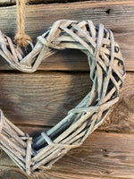 Greywashed Willow Heart Wreath
