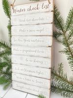 Winter Checklist Wooden Sign