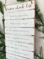 Winter Checklist Wooden Sign