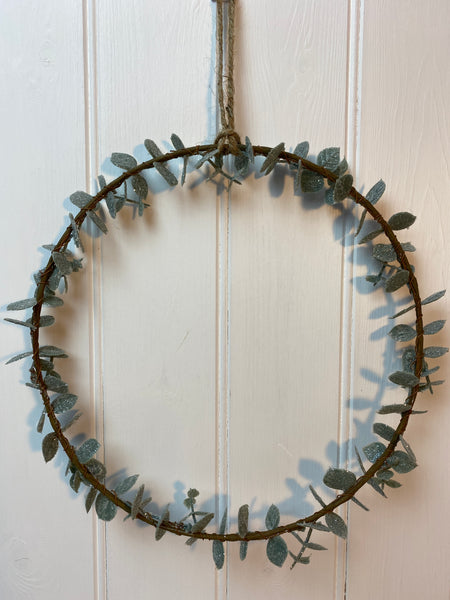 Hoop Wreath with Green Leaves