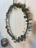 Hoop Wreath with Green Leaves