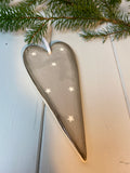 Hygge Ceramic Heart with White Stars - Two sizes Available