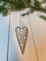 Hygge Ceramic Heart with White Stars - Two sizes Available