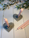 Pair of Heartfelt Zinc Candle Holders