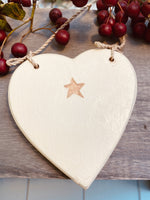 Primitive Wood Heart with Shaker Star