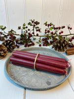 Bundle of Taper Candles -Deep Red