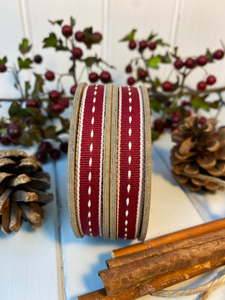 Christmas Red Stitch Ribbon Reel