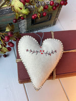 Natural Shaker Embroidered Heart