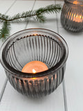 Pair of Grey Warmth Tealight Holders