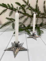 Pair of Starbright Zinc Candle Holders