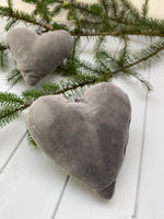 Deep Nordic Grey Velvet Heart