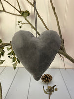 Deep Nordic Grey Velvet Heart