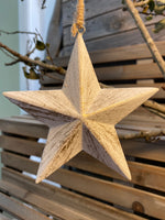 Winter Night Wooden Star