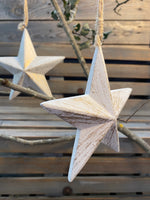 Winter Night Wooden Star