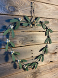 Mistletoe Metal Heart Wreath