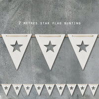 White Wooden Star Bunting Garland