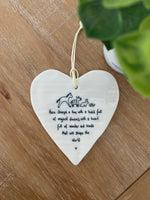 Baby Boy Porcelain Heart Hanger