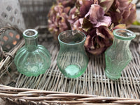 Recycled Glass Green Bud Vases