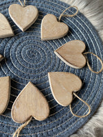 Set of 8 Natural Wooden Hearts