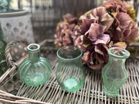 Recycled Glass Green Bud Vases