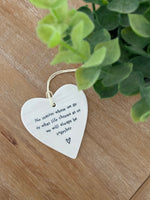 No Matter Where We Go Porcelain Heart Hanger