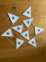 White Wooden Star Bunting Garland