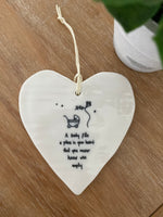 A Baby Fills a Space in Your Heart Porcelain Heart Hanger