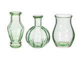 Recycled Glass Green Bud Vases