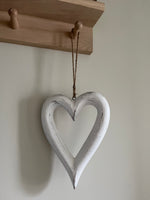 Hand Carved Chunky White Heart