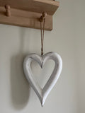 Hand Carved Chunky White Heart