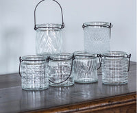Glass Tealight - Hatched