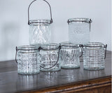 Glass Tealight - Hatched