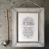 Rustic Wooden Frame - Love is Patient