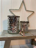 Large Mottled Silver Star Candle Holder