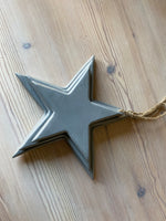 Set of Three Grey Wooden Stars