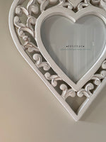 White Carved Filigree Photo Frame