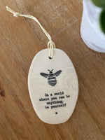 Pretty Bumblebee Porcelain Hanger