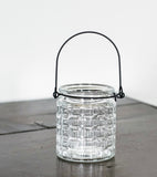 Glass Tealight - Hatched