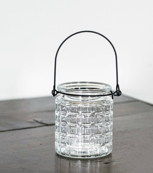 Glass Tealight - Hatched
