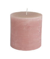 Rustic Short Pillar Candle - Dusky Pink