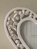 White Carved Filigree Photo Frame